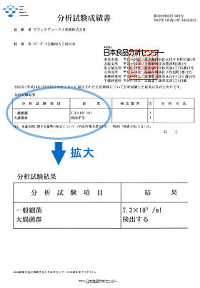 分析試験成績書（原水）